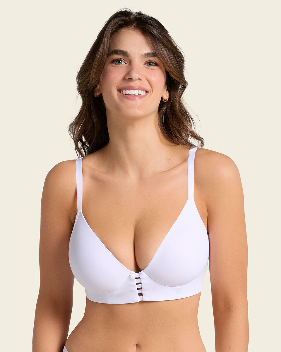 Sujetador memory bustier triangular de push-up alto y buen cubrimiento