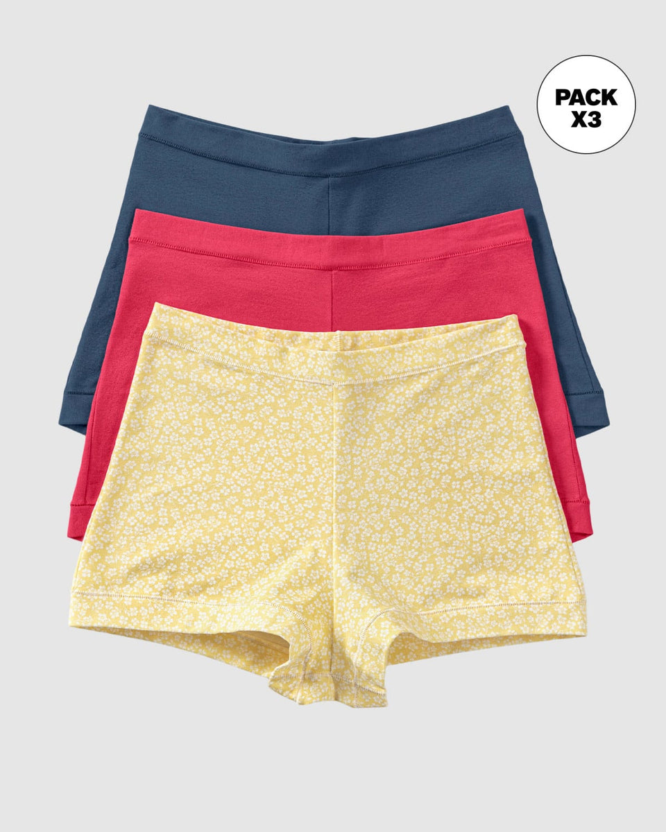 Paquete x 3 bóxers con algodón de excelente cubrimiento