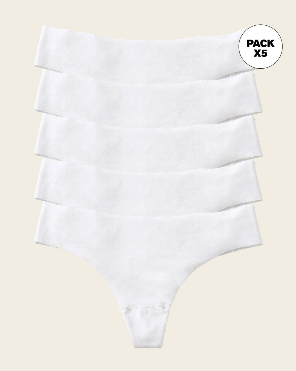 Paquete x 5 tangas invisibles ultraplanas sin elásticos y de pocas costuras