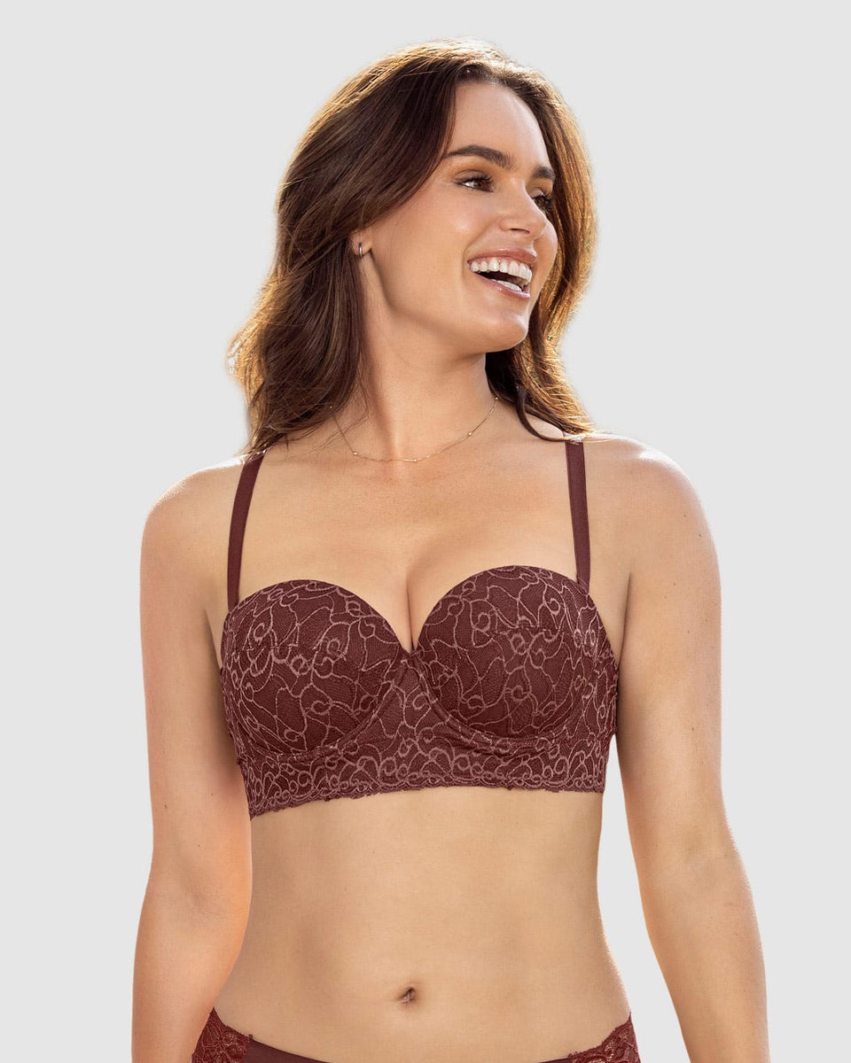 Sujetador balconet de encaje con push up incorporado