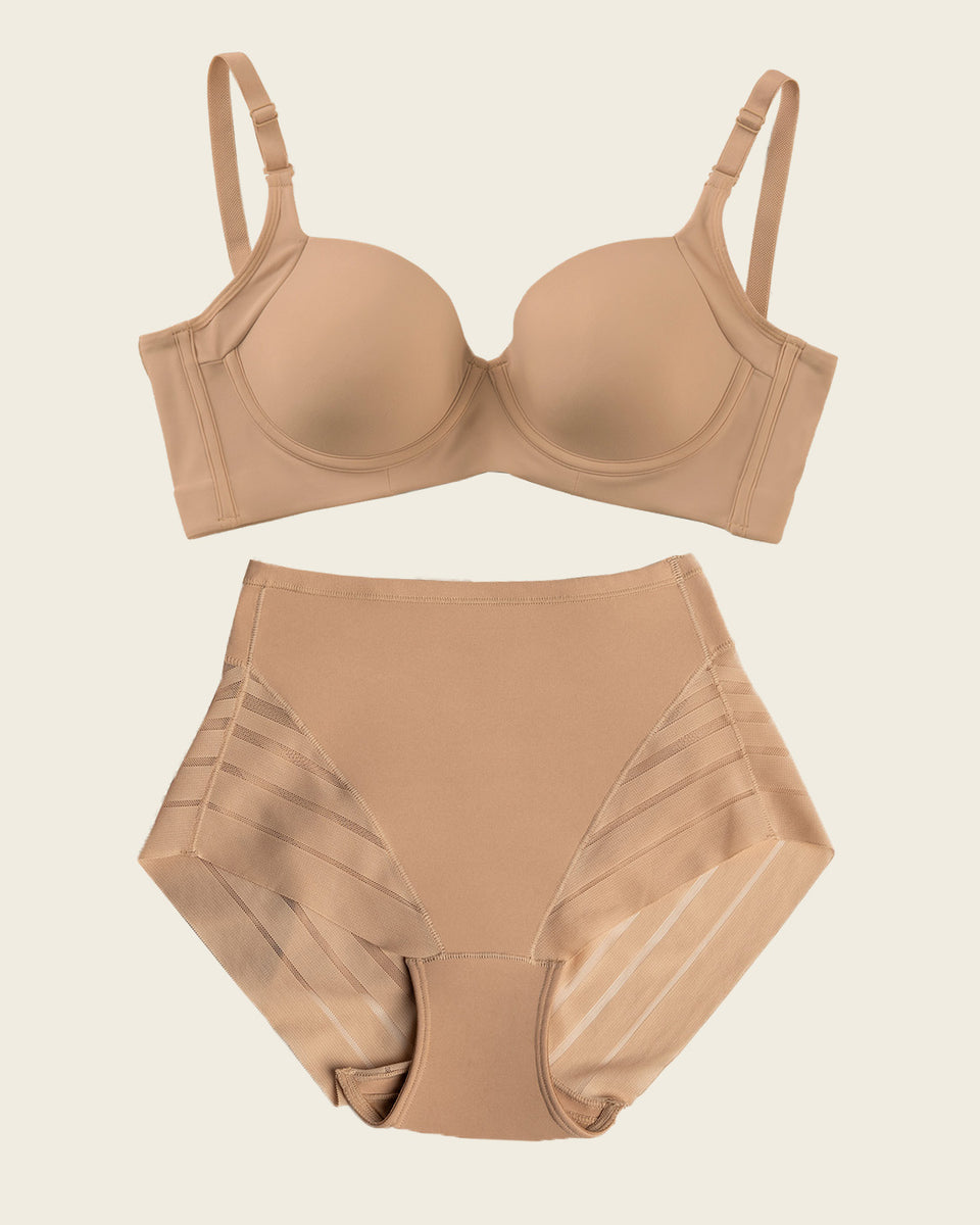 High Profile Bra + Stripe Undetectable Panty en Habano Medio
