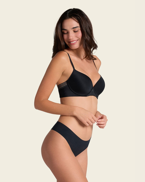 Braga tanga invisible ultraplana sin elásticos y de pocas costuras#color_785-negro