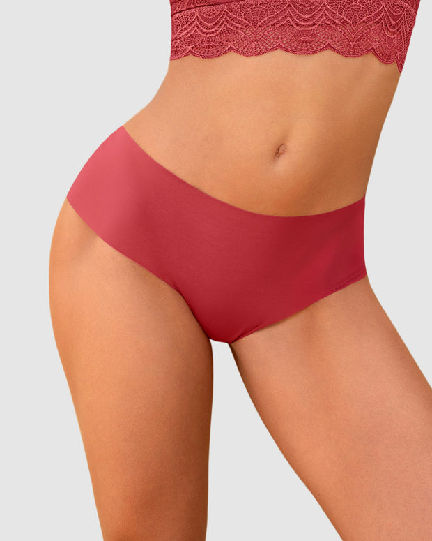 Braga culotte invisible ultraplano sin elásticos y de pocas costuras#color_391-rojo-coral