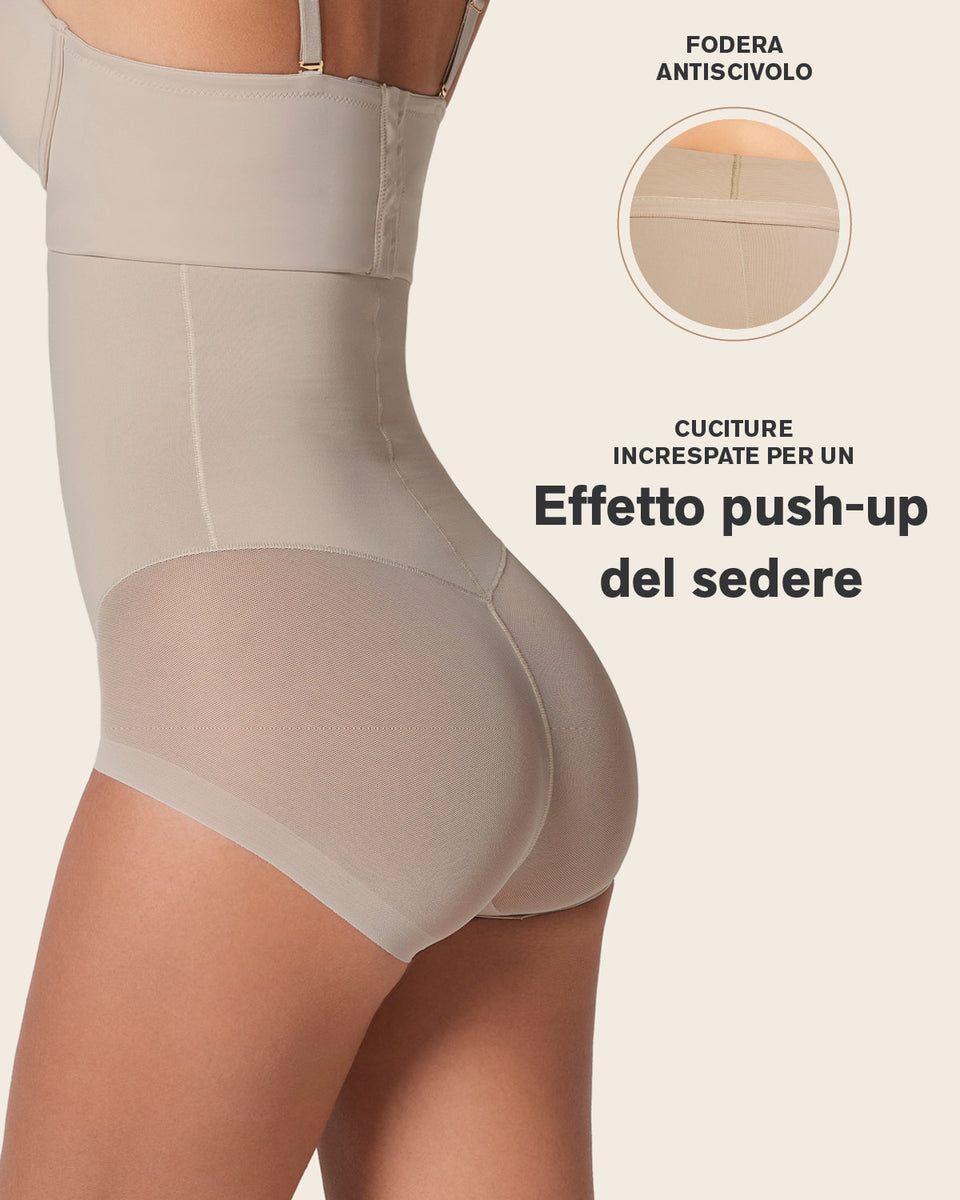 Guaina modellante a pantaloncino con trasparenze Leonisa