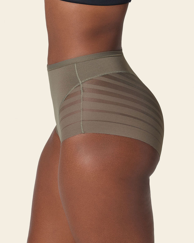 Braga faja clásica con control moderado de abdomen y bandas en tul#color_603-verde-oscuro