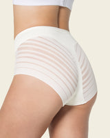 Braga faja clásica con control moderado de abdomen y bandas en tul#color_000-blanco