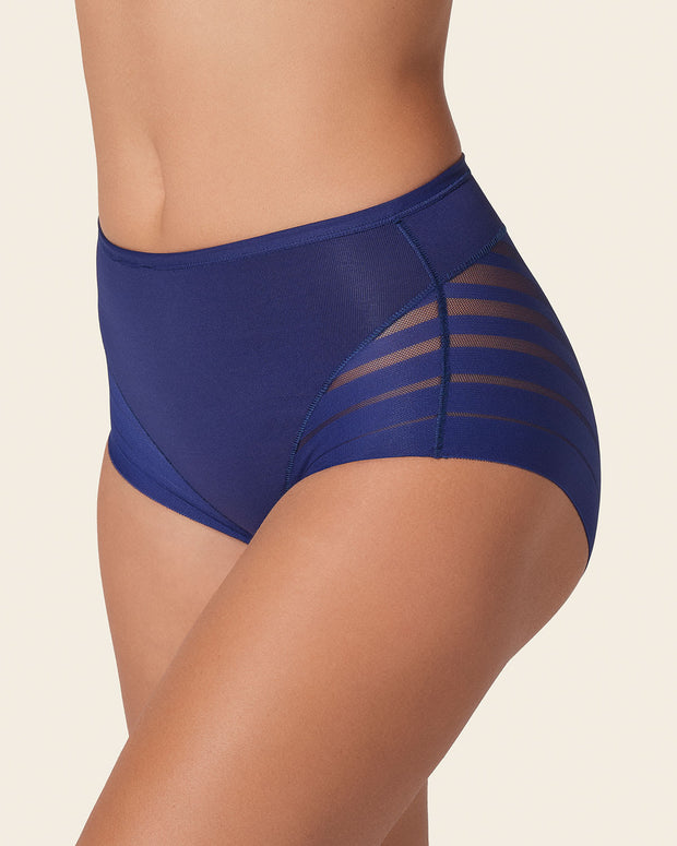 Braga faja clásica con control moderado de abdomen y bandas en tul#color_536-azul-oscuro