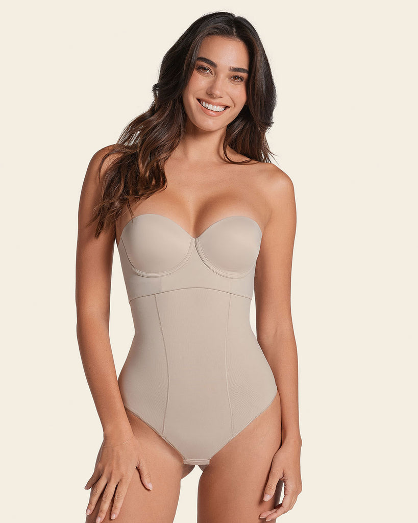 Body Modellante Donna Senza Cuciture - Contenitivo Snellente Senza Spalline Con Controllo Pancia - Shapewear Perizoma