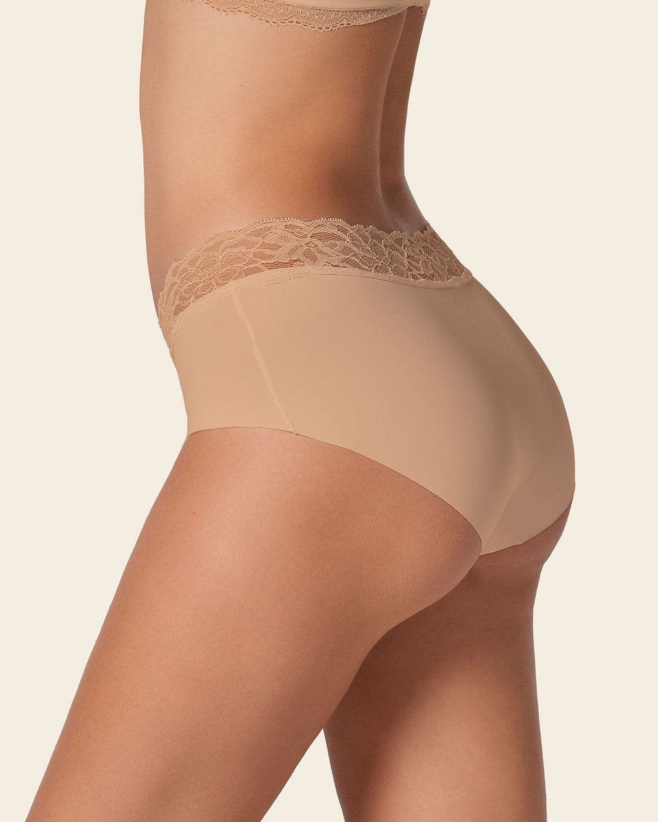Braga culotte en tela ultraliviana con franja de encaje