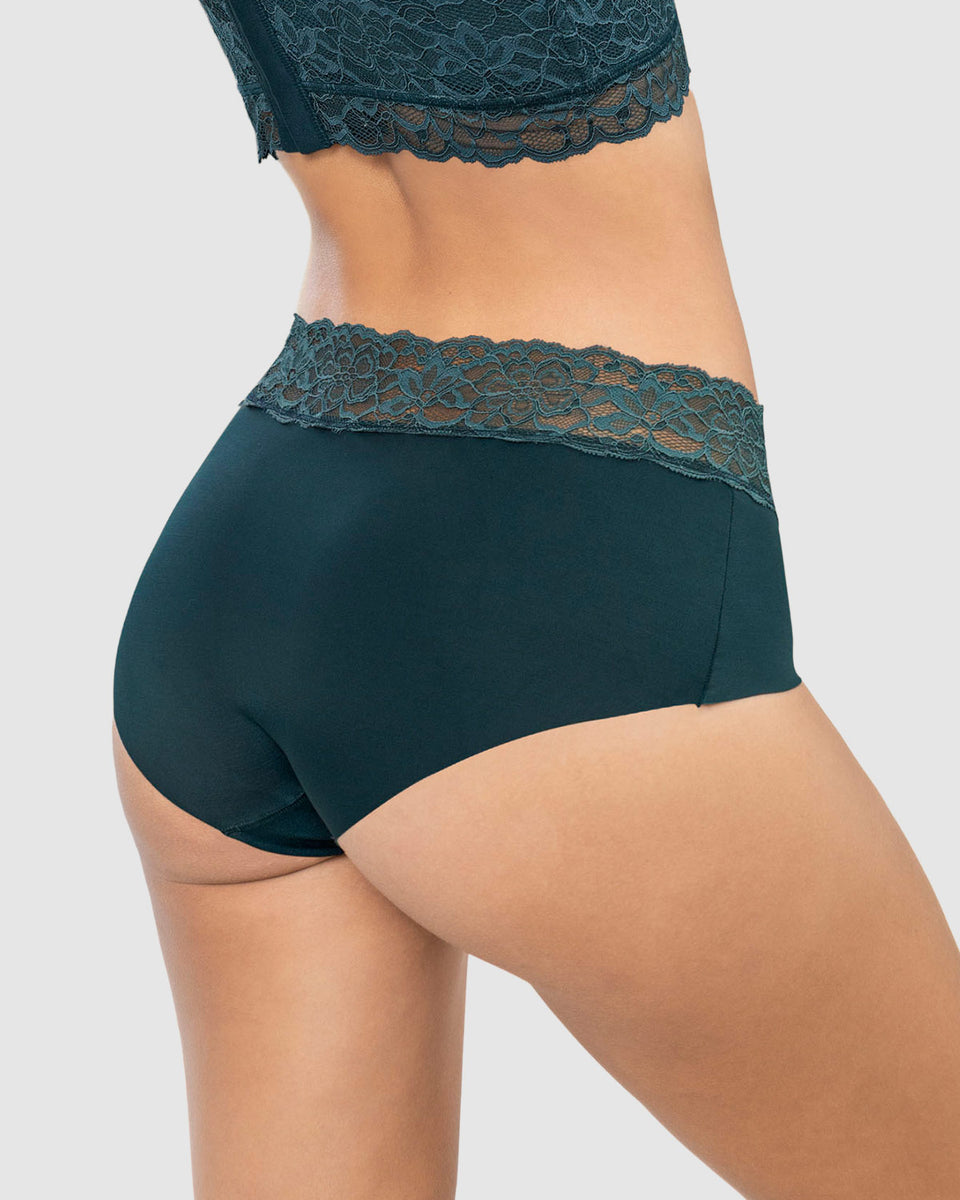 Braga culotte en tela ultraliviana con franja de encaje