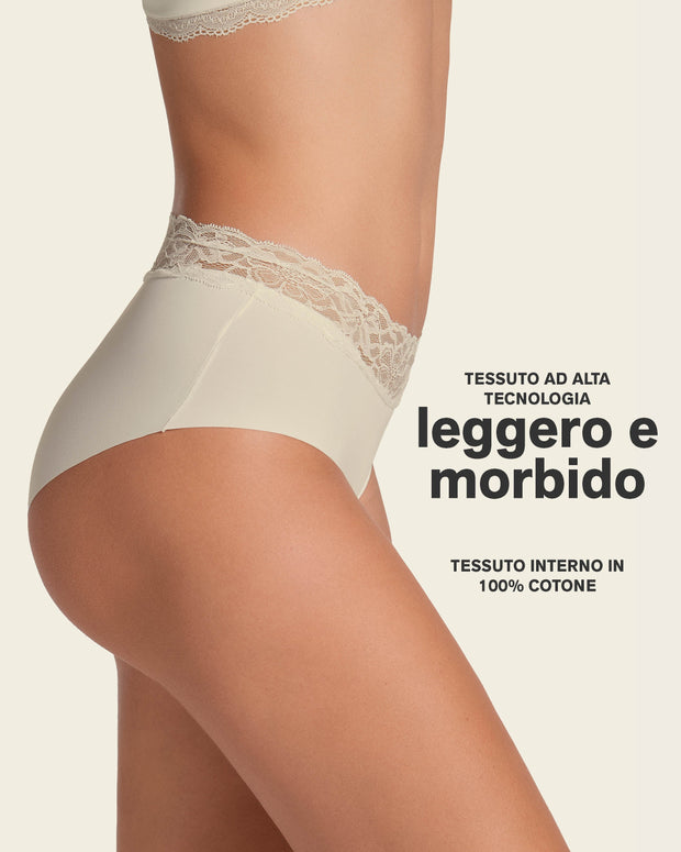 Braga culotte en tela ultraliviana con franja de encaje#color_253-marfil