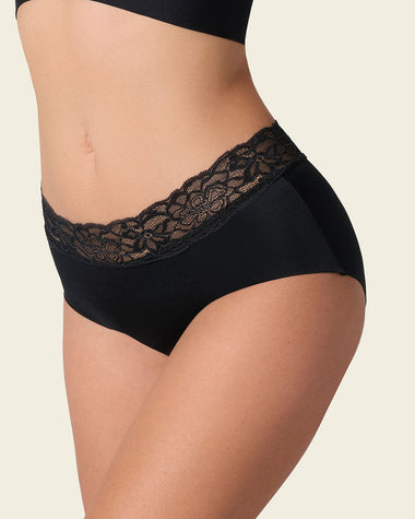 Braga culotte en tela ultraliviana con franja de encaje#color_700-negro