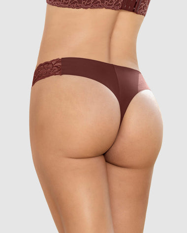 Tanga invisible con toques de encaje en cintura#color_a21-vino