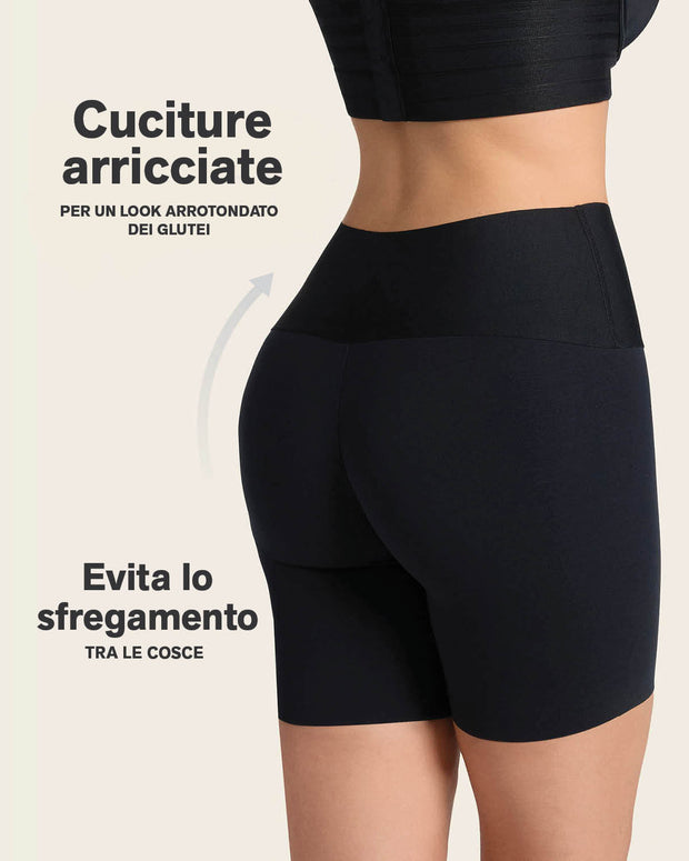 Short de control moderado aspecto invisible con fajón antideslizante#color_700-negro