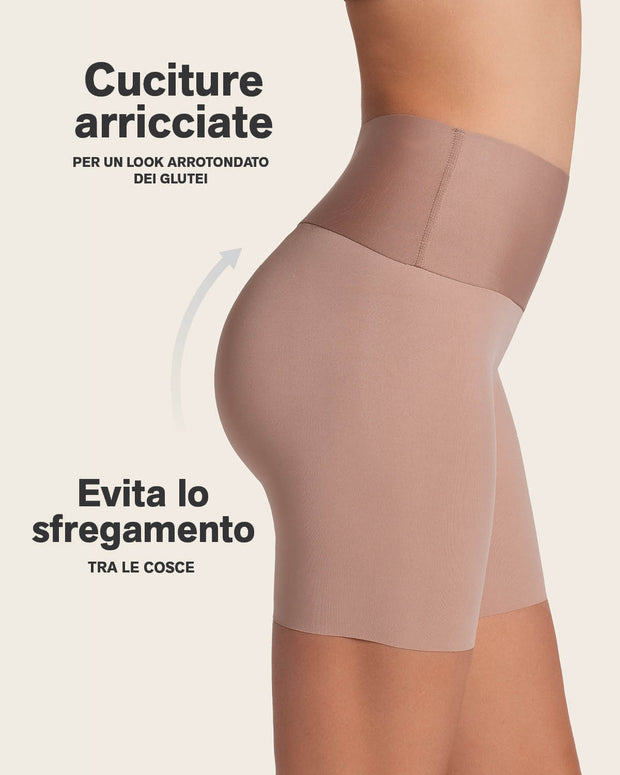 Short de control moderado aspecto invisible con fajón antideslizante#color_857-habano