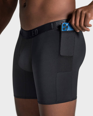 Paquete x 5 bóxers deportivos largos con bolsillo lateral en microfibra#color_700-negro