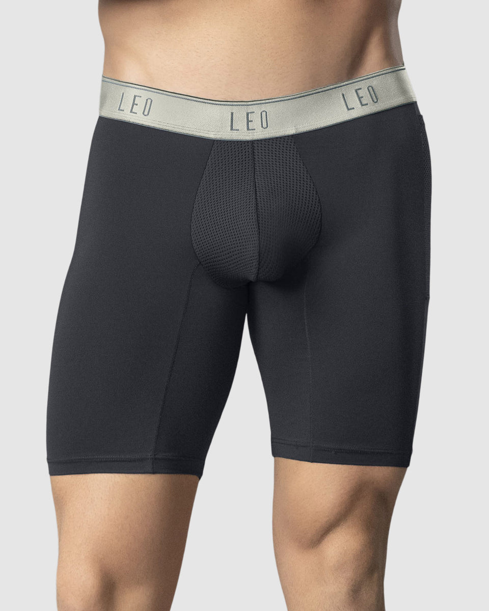 Bóxer deportivo con bolsillo lateral en microfibra