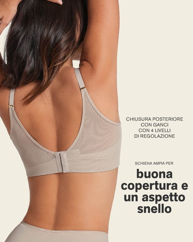 Sujetador memory bustier triangular de push-up alto y buen cubrimiento#color_802-habano-claro