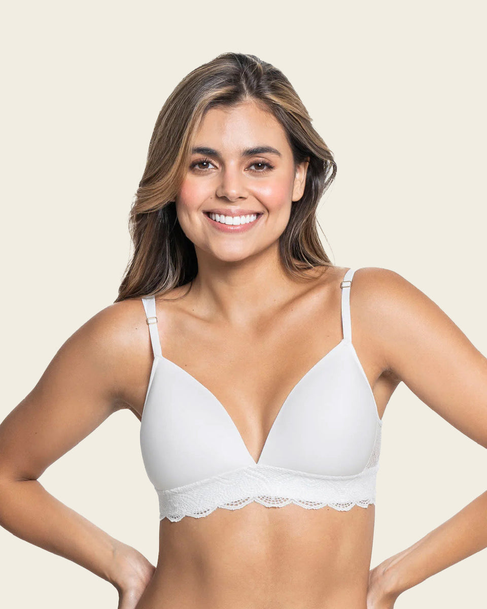 Sujetador escote profundo ultra cómodo con encaje en la base y espalda