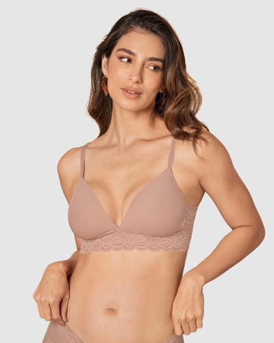 Sujetador escote profundo ultra cómodo con encaje en la base y espalda#color_811-durazno