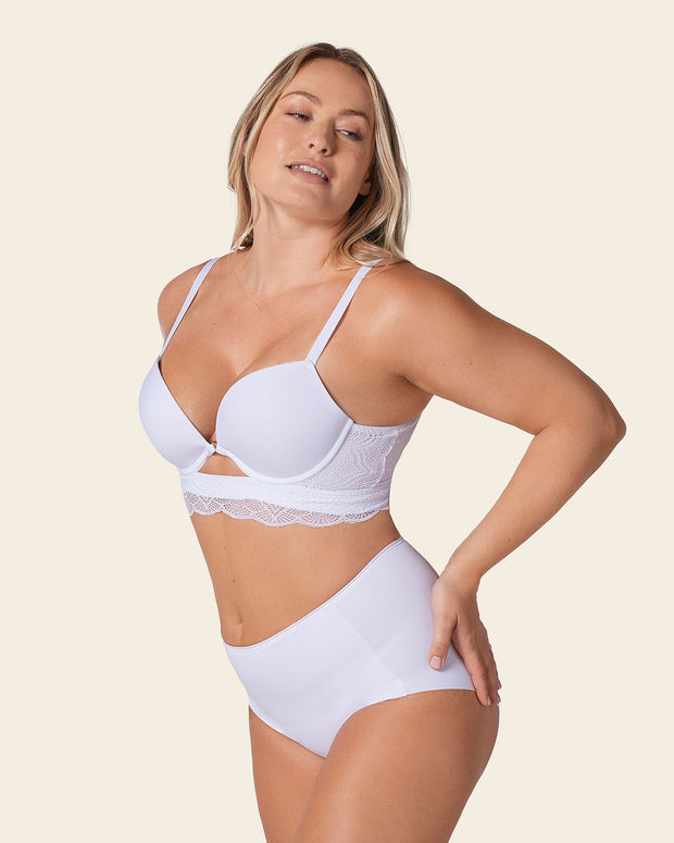 Sujetador doble push up con escote profundo en espalda sexy back#color_000-blanco