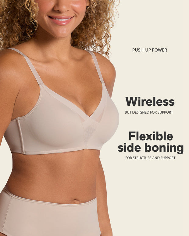 Sujetador sin aro de push up alto incorporado Magical Bra#color_802-habano-claro