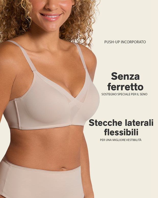 Sujetador sin aro de push up alto incorporado Magical Bra#color_802-habano-claro