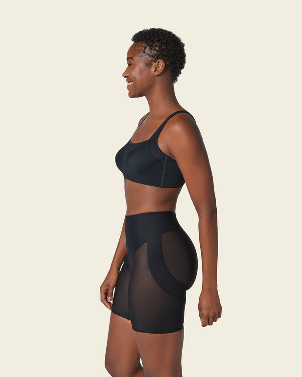 Braga faja tipo short levanta glúteos de control en abdomen#color_700-negro