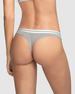 Tanga en algodón jaspe con elástico suave en cintura#color_288-gris-jaspe