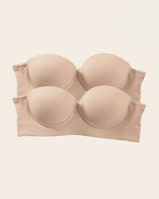 Paquete x 2 sujetadores sin tirantes Bustier 360° de perfección#color_802-habano-claro