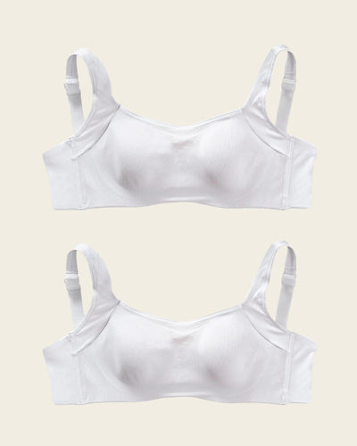 Paquete x 2 sujetadores brastop con buen cubrimiento de sisa y espalda#color_000-blanco