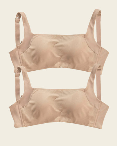 Paquete x 2 sujetadores brastop con buen cubrimiento de sisa y espalda#color_802-habano-claro