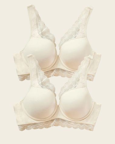 Paquete x 2 sujetadores de buen cubrimiento: Deep Coverage Bra#color_253-marfil