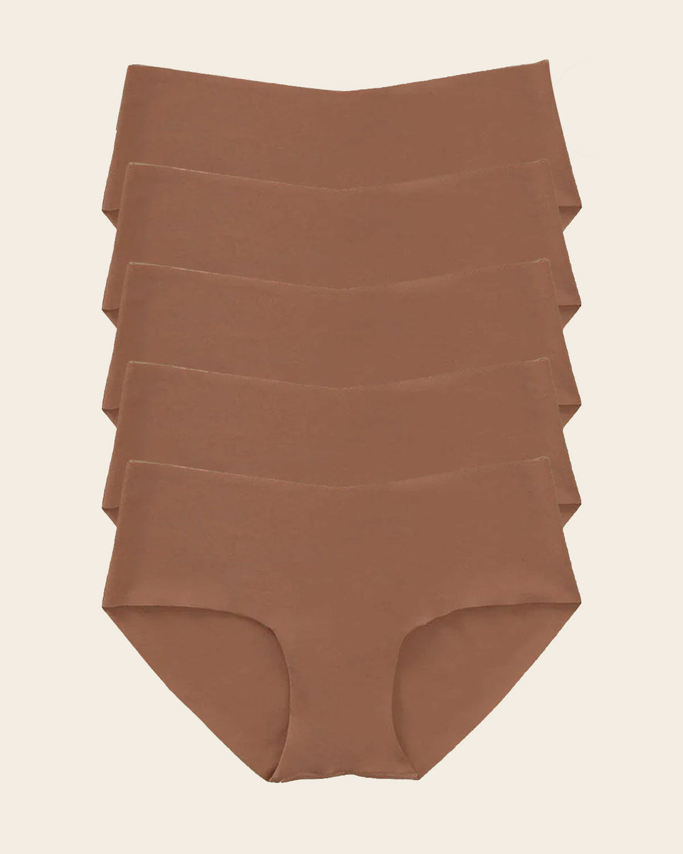 Paquete x 5 bragas hípster invisibles ultraplanas sin elásticos y de pocas costuras