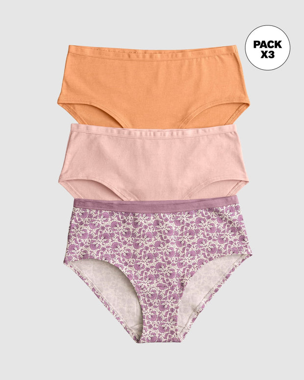 3 culottes en algodón máxima comodidad y frescura#color_s31-estampado-rosado-claro-naranja