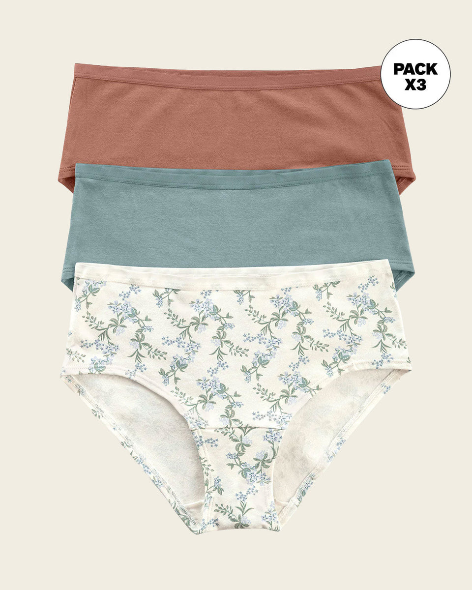 3 culottes en algodón máxima comodidad y frescura