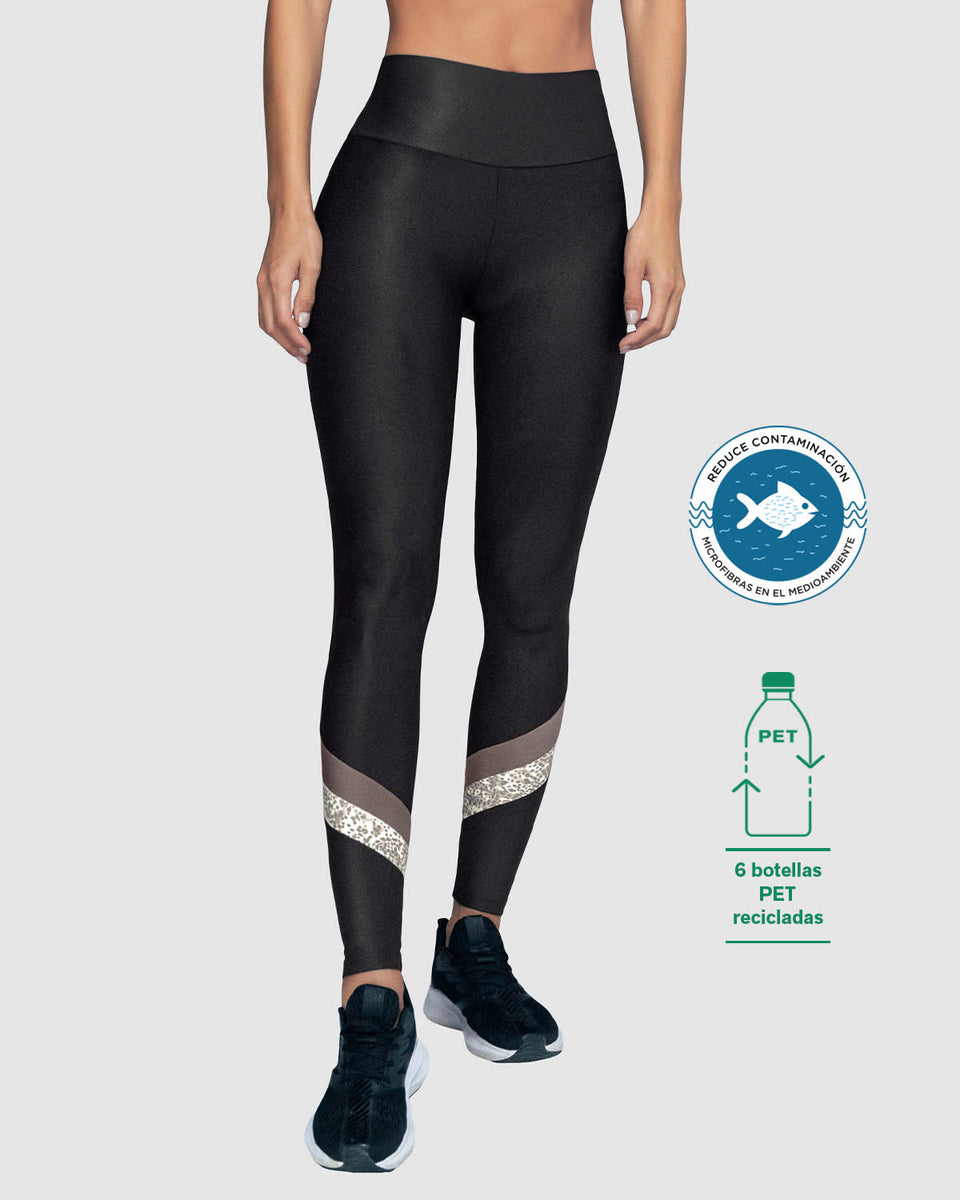 Legging de tiro alto control en abdomen y muslos en material pet reciclado