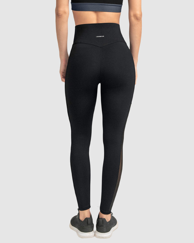 Legging deportivo con bolsillo lateral y detalles en tul#color_700-negro