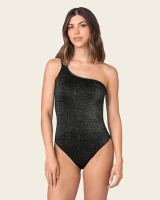 Bañador entero asimétrico en tela con brillo#color_701-negro