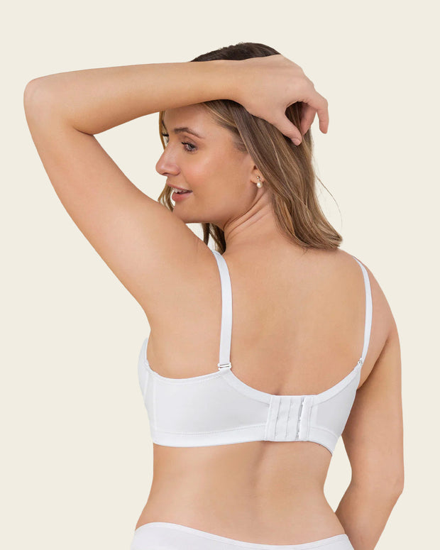 Sujetador triangular de push up medio y espalda ancha#color_000-blanco
