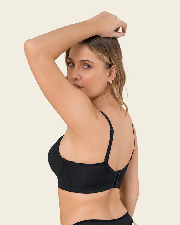 Sujetador triangular de push up medio y espalda ancha#color_700-negro