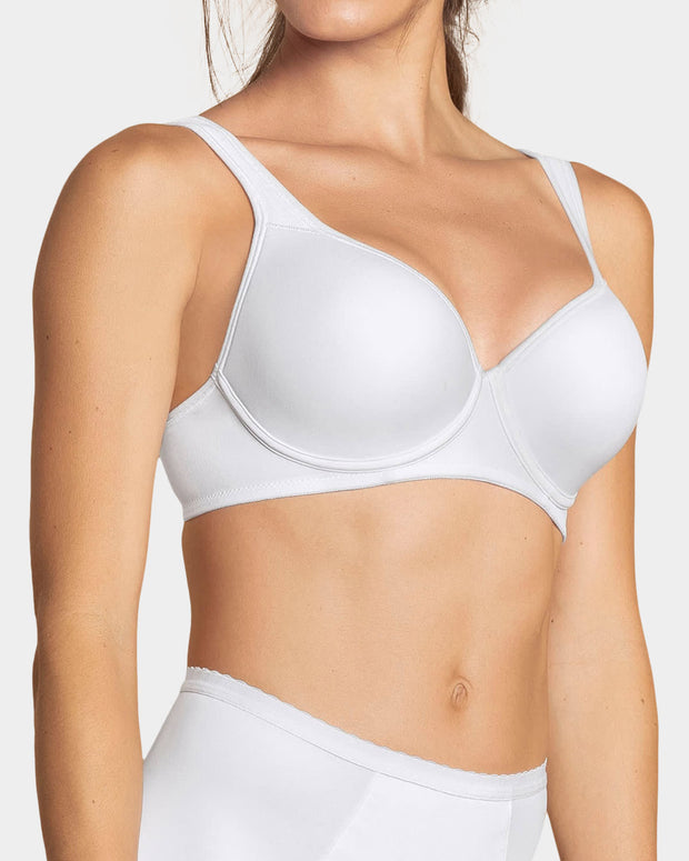 Sujetador triangular de buen cubrimiento y push up suave#color_000-blanco