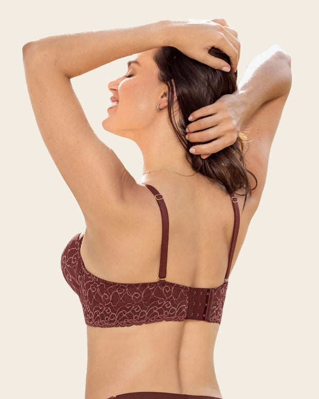 Sujetador balconet de encaje con push up incorporado#color_a21-vino