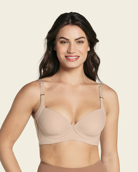 Sujetador de push up suave y cubrimiento alto en sisa y espalda Cover Bra#color_802-habano-claro